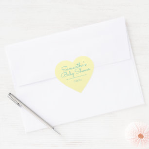 Sticker Cœur Baby shower doux et simple non sexiste