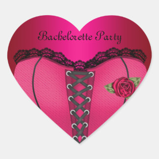 Sticker Coeur Bachelorette Party Pink Peach Corset