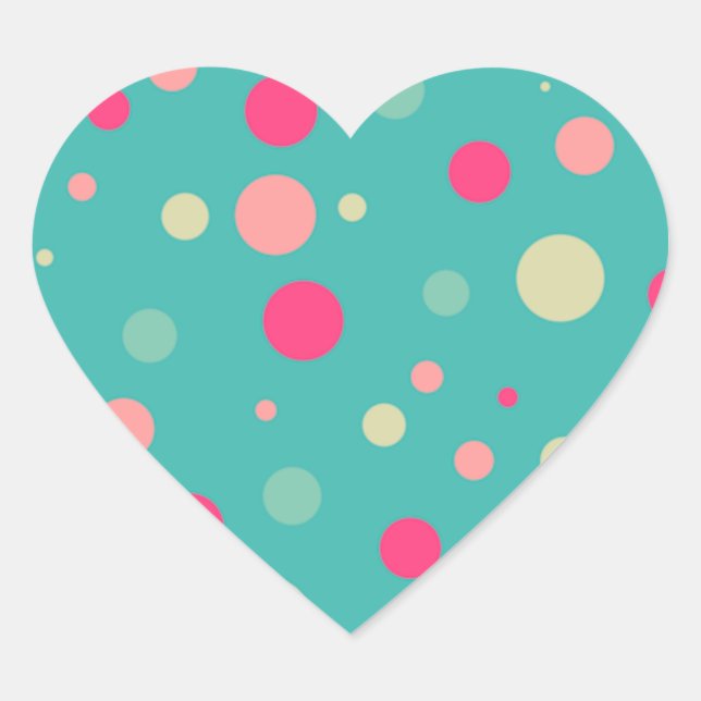 Sticker Cœur Baguette de coeur à pois funky (Devant)