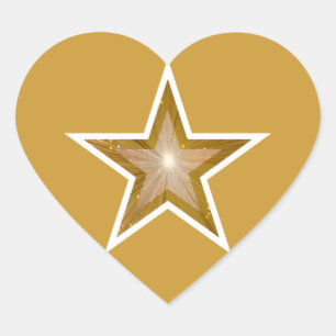 Sticker Cœur Baguette de coeur "Gold" Star jaune
