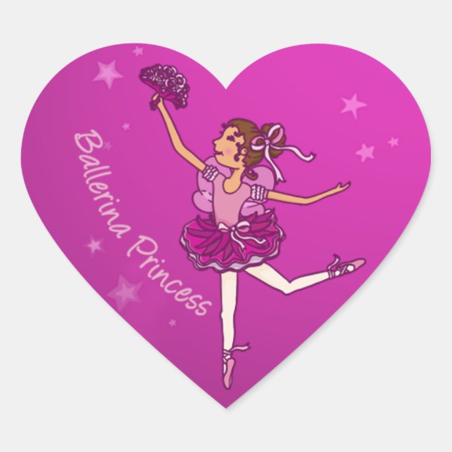 Sticker Cœur Baguette de princesse rose de Balllerina cerise (Devant)