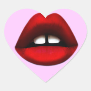 Sticker Cœur Baguette dentée fille en forme de coeur autocollan