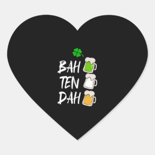 Sticker Cœur BAH TEN DAH Funny St Patrick s Day Bière Bartender