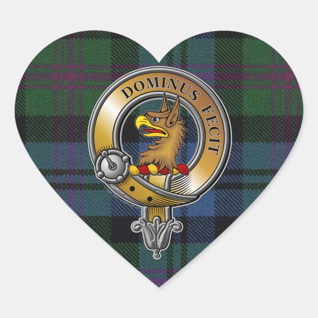 Sticker Cœur Baird Tartan & Badge (Devant)