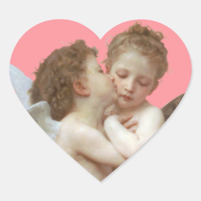 Sticker Cœur Baiser les cupidons (Devant)