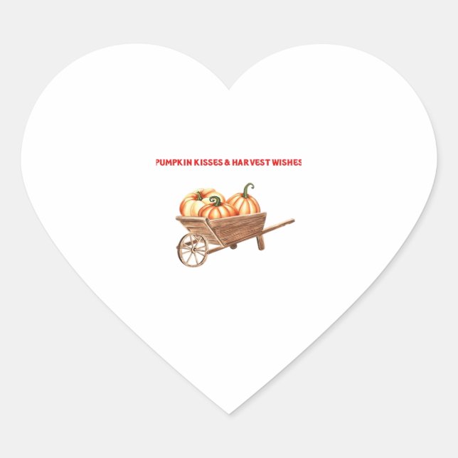 Sticker Cœur Baisers citrouilles et souhaits de récolte T-shirt (Devant)