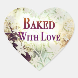 Sticker Cœur Baked With Love cardistickers (naturel)