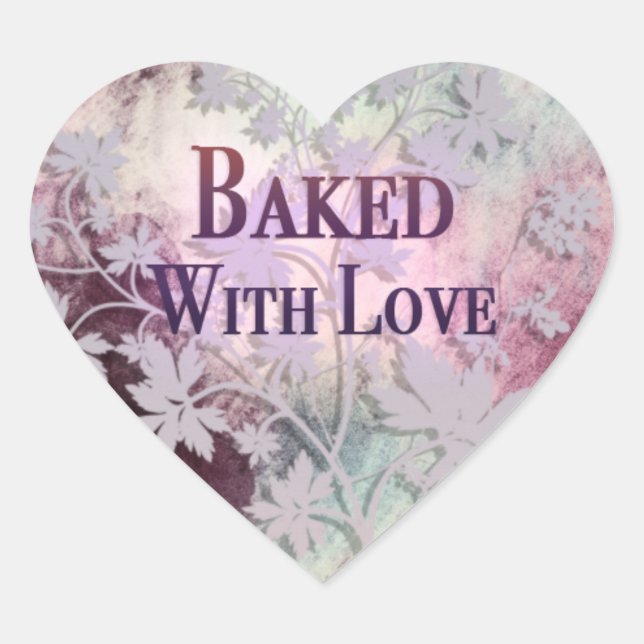 Sticker Cœur Baked With Love cardistickers (roses) (Devant)