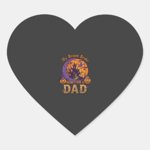 Sticker Cœur Balai Cassa Papa Halloween Maison Hantée Moustache