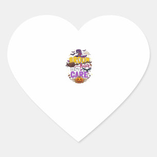 Sticker Cœur Balai Cheveux N'importe Halloween Sorcière Chapeau