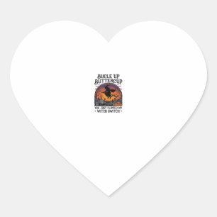 Sticker Cœur Balai de Halloween Commutateur Sorcière Boutonnièr