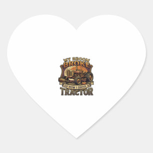 Sticker Cœur Balai Tracteur Cassé Citrouille Lune
