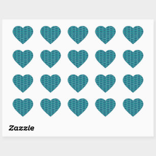 Sticker Cœur Baleines Bleues Blanches Animal Marin Vert Océan M