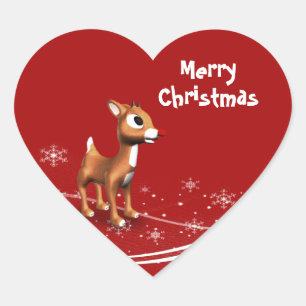 Sticker Cœur Balises cadeaux de Noël pour les rennes de cartons