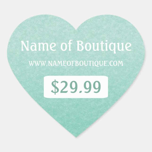 Sticker Cœur Balises de prix de vente au détail de la boutique  (Devant)