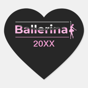 Sticker Cœur Ballerina - Ballet Dancer Arch Art minimaliste