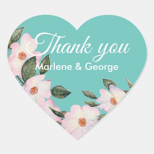 Sticker Cœur Ballerina Floral Illustration de Watercolor (Devant)