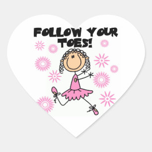 Sticker Cœur Ballerine Suivez Vos Orteils T-shirts et Cadeaux