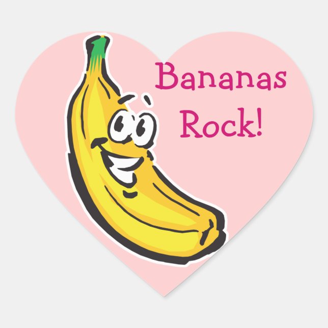 Sticker Cœur banane heureuse (Devant)