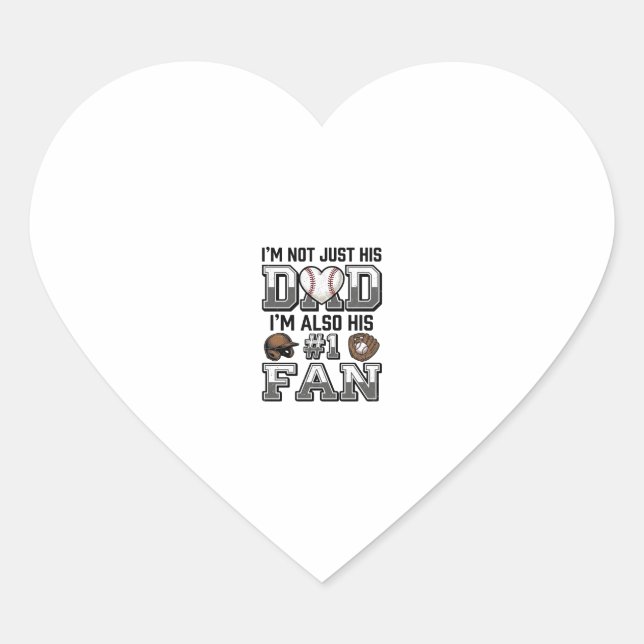 Sticker Cœur Baseball Dad Number 1 Fan Vintage Shirt Design_1 (Devant)