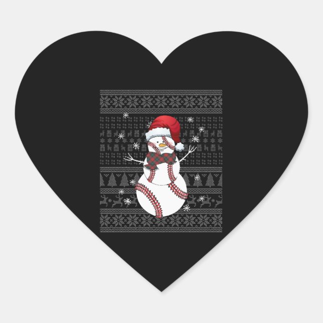 Sticker Cœur Baseball de Noël 21 (Devant)