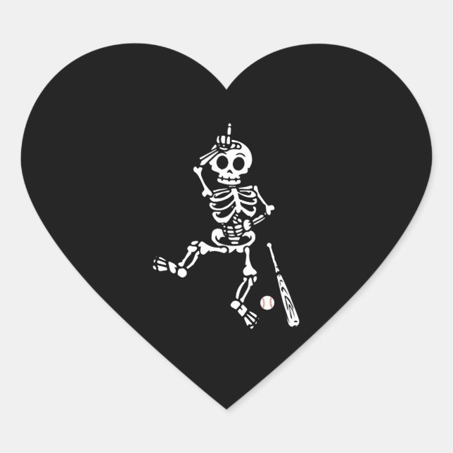 Sticker Cœur Baseball Halloween baseball (Devant)