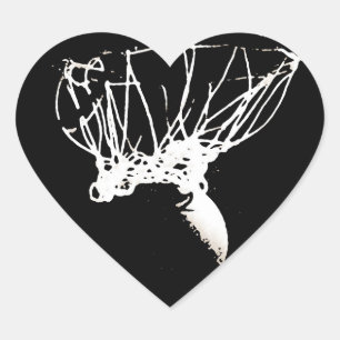 Sticker Cœur Basket-ball Black White Pop Art