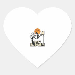 Sticker Cœur Basket-ball Halloween Joyeux Halloween Sport Vinta