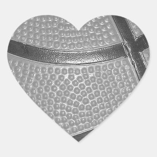 Sticker Cœur Basket-ball noir et blanc