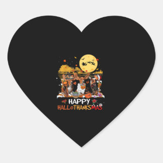 Sticker Cœur Basset Hound Hallothanksmas Halloween Merci