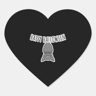 Sticker Cœur Bat d'Halloween