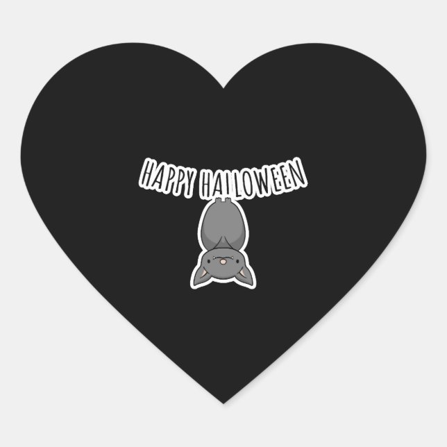 Sticker Cœur Bat d'Halloween (Devant)