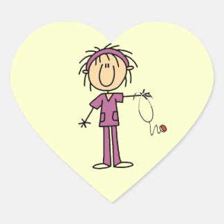 Sticker Cœur Bâton blanc pour femmes Figure Infirmière T-shirts