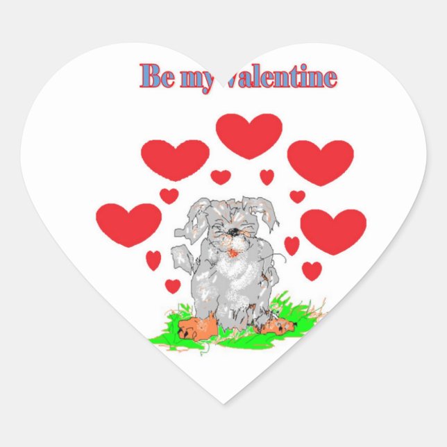 Sticker Cœur Be My Valentine /Sarr (Devant)