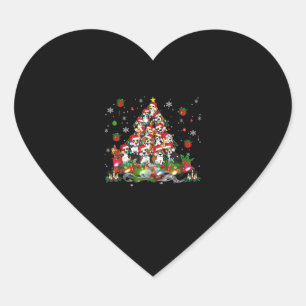 Sticker Cœur Beagle Noël Drôle Tee - shirt Beagle Xmas Tree Chi