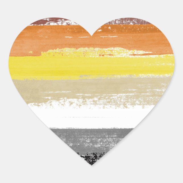 Sticker Cœur Bear Pride Paint Stripes (Devant)