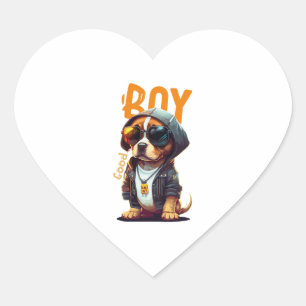 Sticker Cœur Beau Chien Chien Cute Chiot