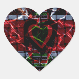 Sticker Cœur Beau drapeau national contemporain kényan Edgy