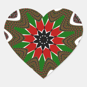 Sticker Cœur Beau Motif Culturel Géométrique Kenya