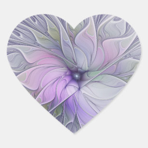 Sticker Cœur Beauté Époustouflante Art Abstrait Moderne Fleur F