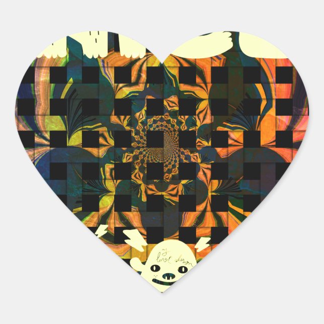 Sticker Cœur Beautiful have a Nice Day Text Print vecteur (Devant)