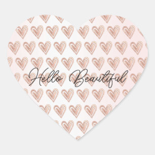 Sticker Cœur Beaux Coeurs roses