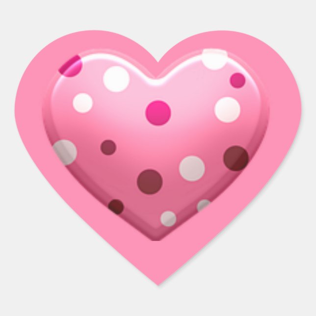 Sticker Cœur Bébé fille cœur points roses Fête Mignonne (Devant)