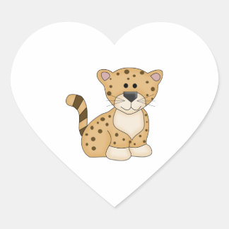 Sticker Cœur Bébé mignon léopard