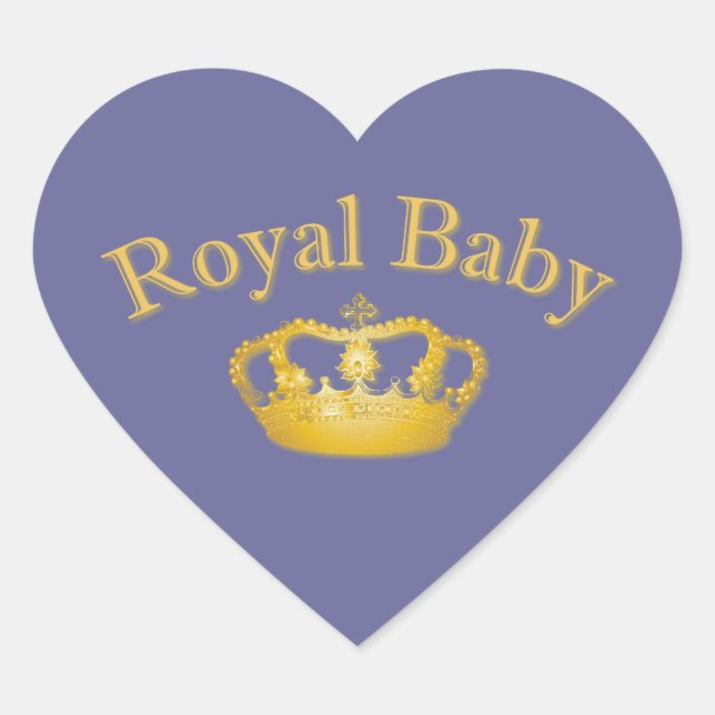 Sticker Cœur Bébé royal avec couronne dorée (Devant)
