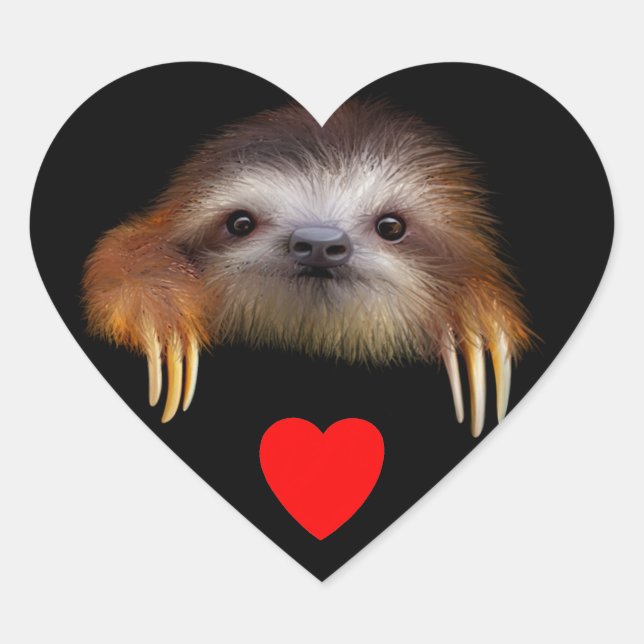 Sticker Cœur Bébé Sloth (Devant)