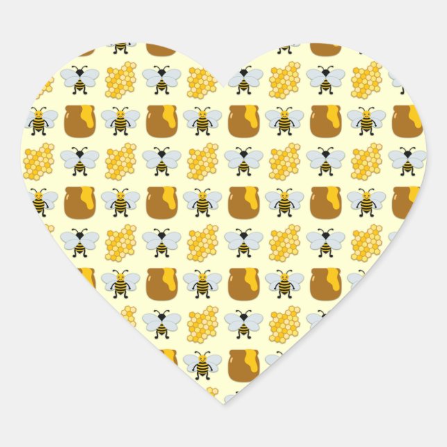 Sticker Cœur Bee Art (Devant)