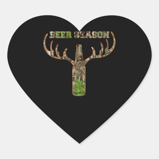Sticker Cœur Beer Season Hunting Season Venin For Hunter (Devant)