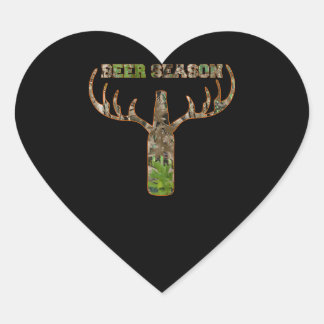 Sticker Cœur Beer Season Hunting Season Venin For Hunter