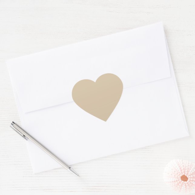 Sticker Cœur Beige Champagne (Enveloppe)